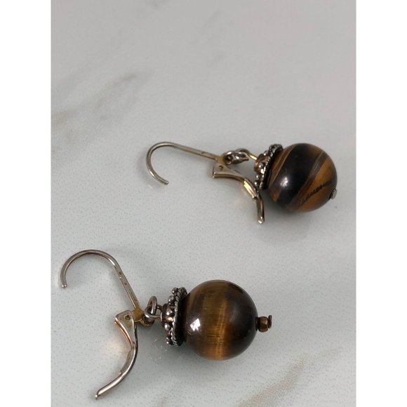 Tiger Eye Pierced Earrings - Picture 4 of 4